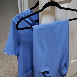 FIGS Scrub Set L/LPetite Casma + Kade Ceil Blue